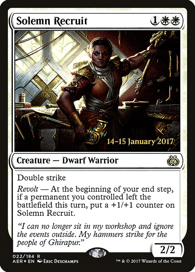 Solemn Recruit [Aether Revolt Prerelease Promos] | Exor Games Bridgewater