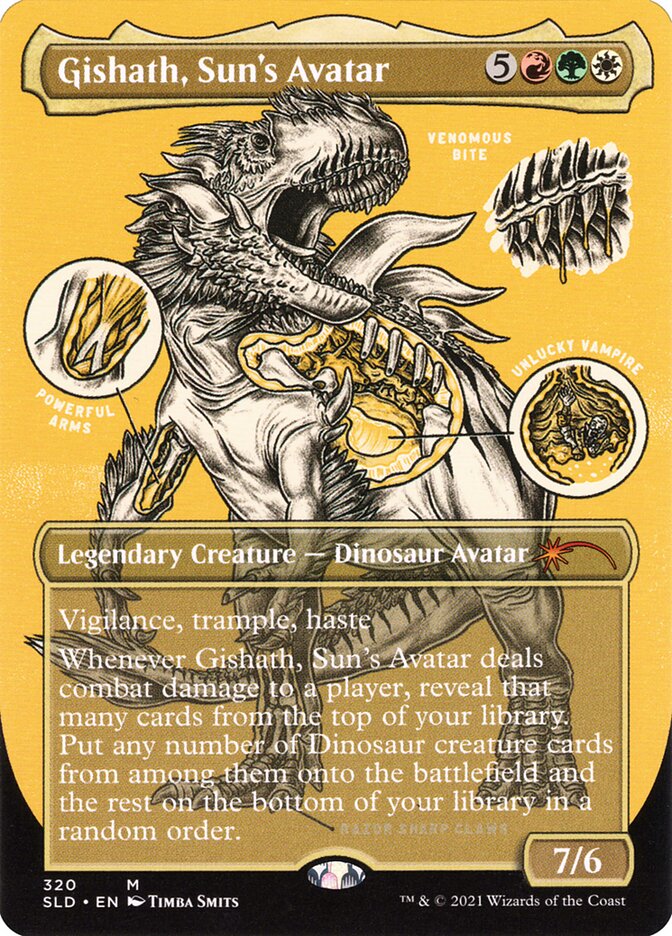 Gishath, Sun's Avatar (Borderless Foil Etched) [Secret Lair Drop Series] | Exor Games Bridgewater