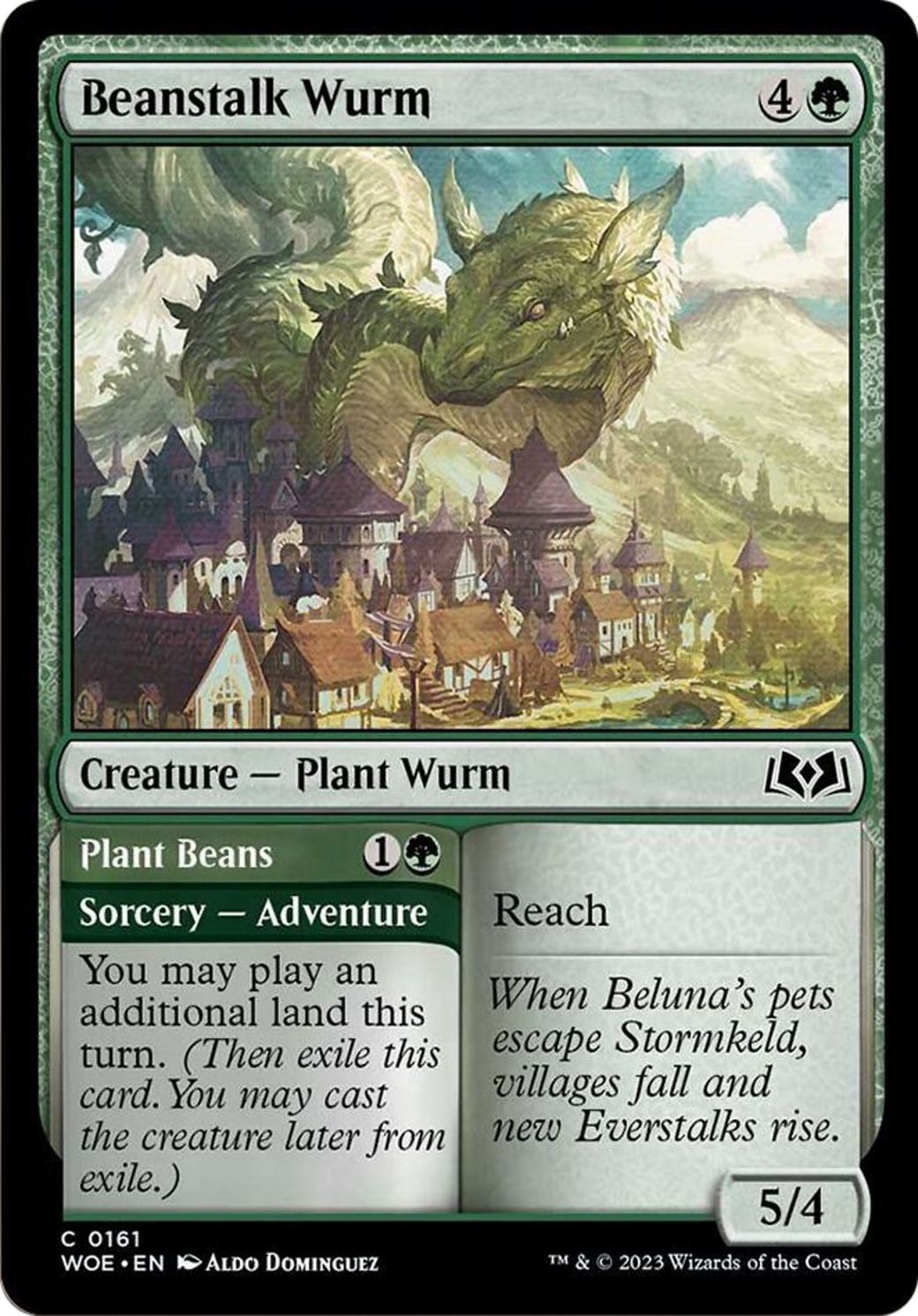 Beanstalk Wurm // Plant Beans [Wilds of Eldraine] | Exor Games Bridgewater