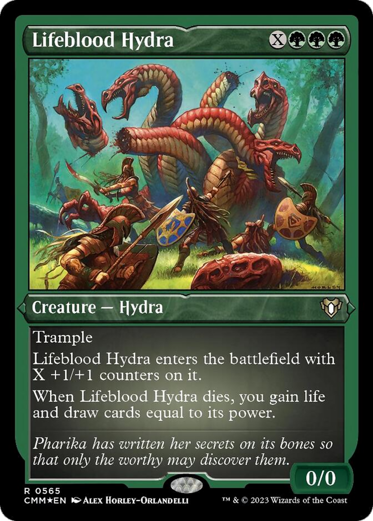 Lifeblood Hydra (Foil Etched) [Commander Masters] | Exor Games Bridgewater