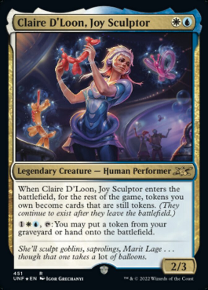 Claire D'Loon, Joy Sculptor (Galaxy Foil) [Unfinity] | Exor Games Bridgewater
