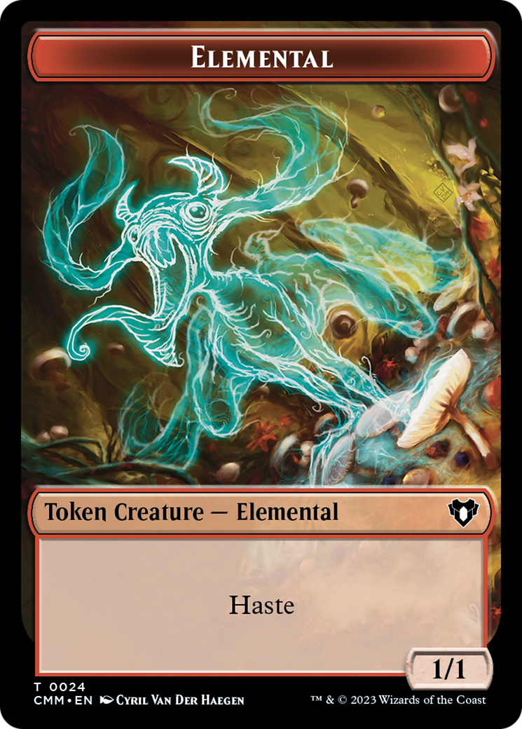 Elemental (0024) // Elf Druid Double-Sided Token [Commander Masters Tokens] | Exor Games Bridgewater