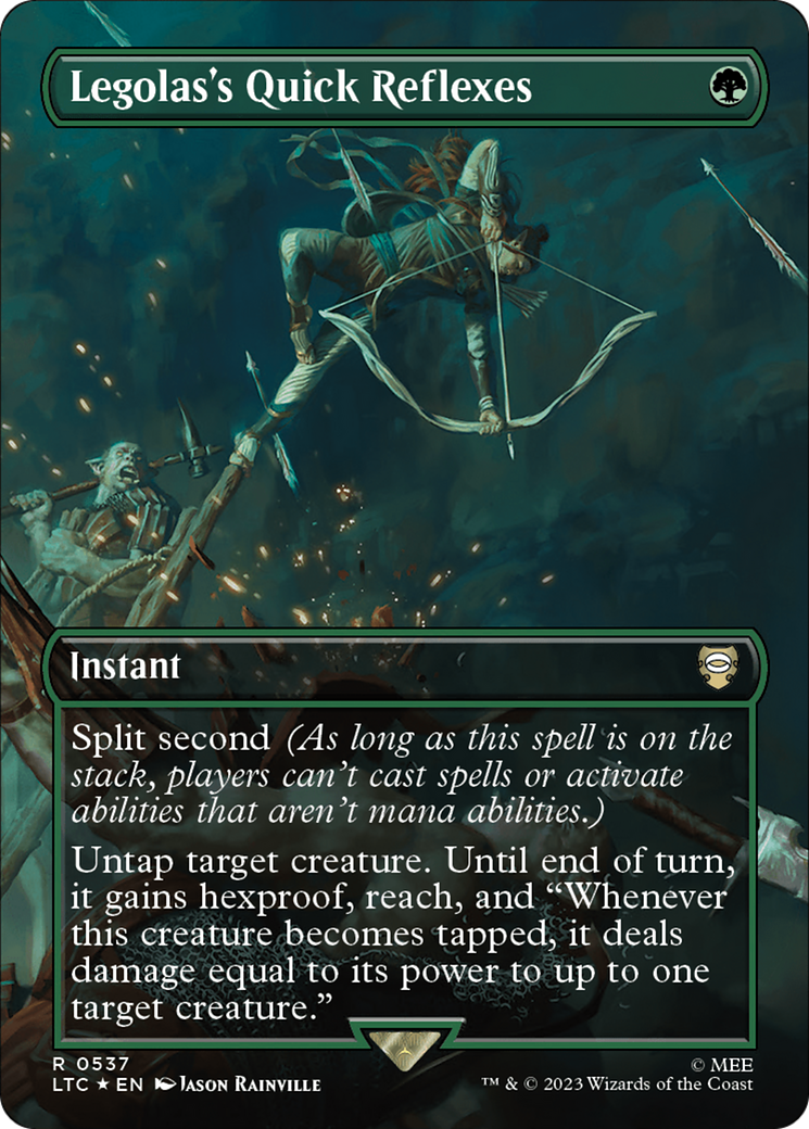 Legolas's Quick Reflexes (Borderless) (Surge Foil) [The Lord of the Rings: Tales of Middle-Earth Commander] | Exor Games Bridgewater