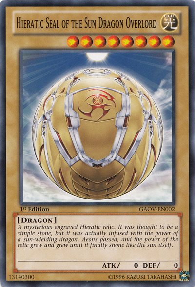 Hieratic Seal of the Sun Dragon Overlord [GAOV-EN002] Common | Exor Games Bridgewater