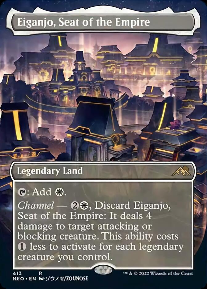 Eiganjo, Seat of the Empire (Borderless Alternate Art) [Kamigawa: Neon Dynasty] | Exor Games Bridgewater