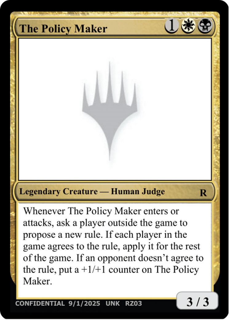 The Policy Maker [Unknown Event] | Exor Games Bridgewater