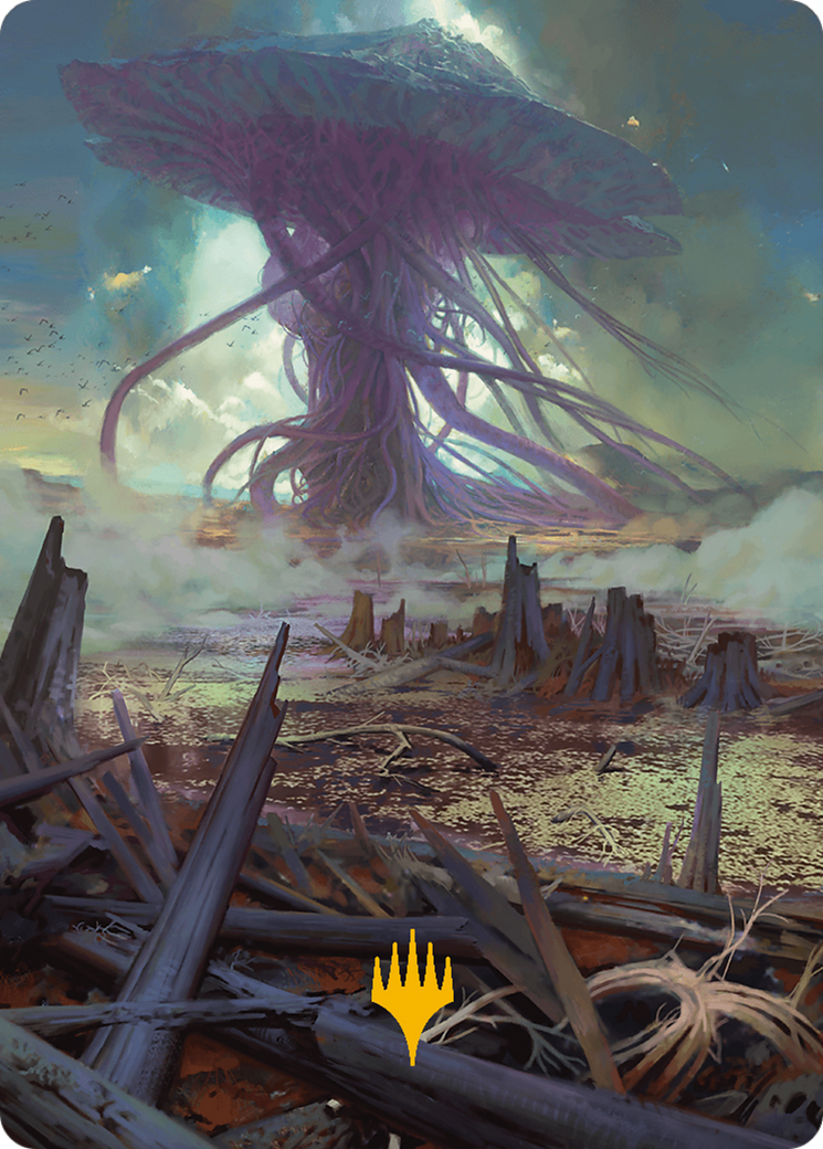 Swamp Art Card (Gold-Stamped Planeswalker Symbol) [Modern Horizons 3 Art Series] | Exor Games Bridgewater