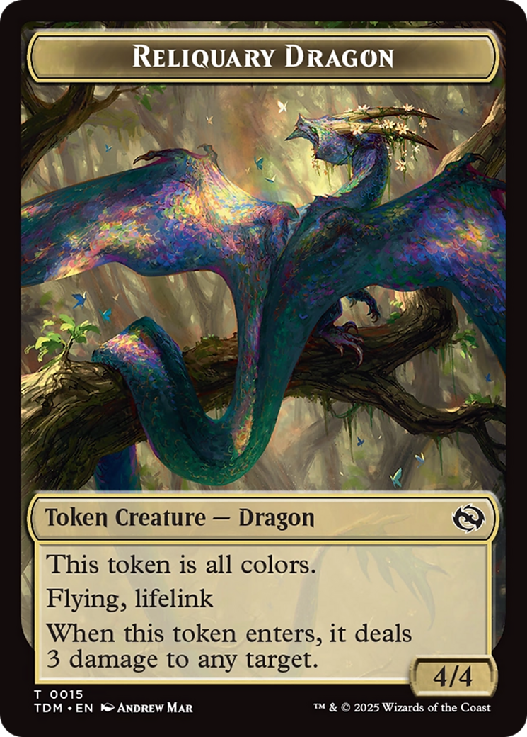 Reliquary Dragon // Dragon (0011) Double-Sided Token [Tarkir: Dragonstorm Tokens] | Exor Games Bridgewater