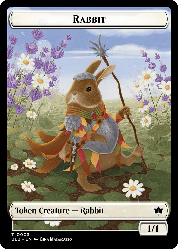 Rabbit // Flowerfoot Swordmaster Double-Sided Token [Bloomburrow Tokens] | Exor Games Bridgewater