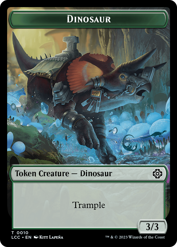 Dinosaur Beast // Dinosaur Double-Sided Token [The Lost Caverns of Ixalan Commander Tokens] | Exor Games Bridgewater