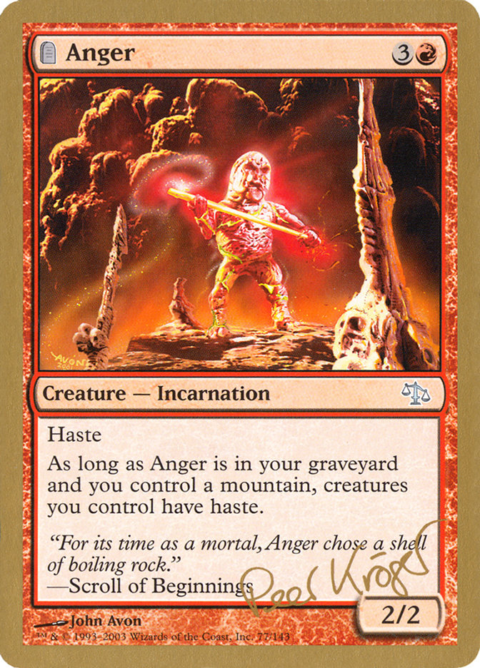 Anger (Peer Kroger) [World Championship Decks 2003] | Exor Games Bridgewater