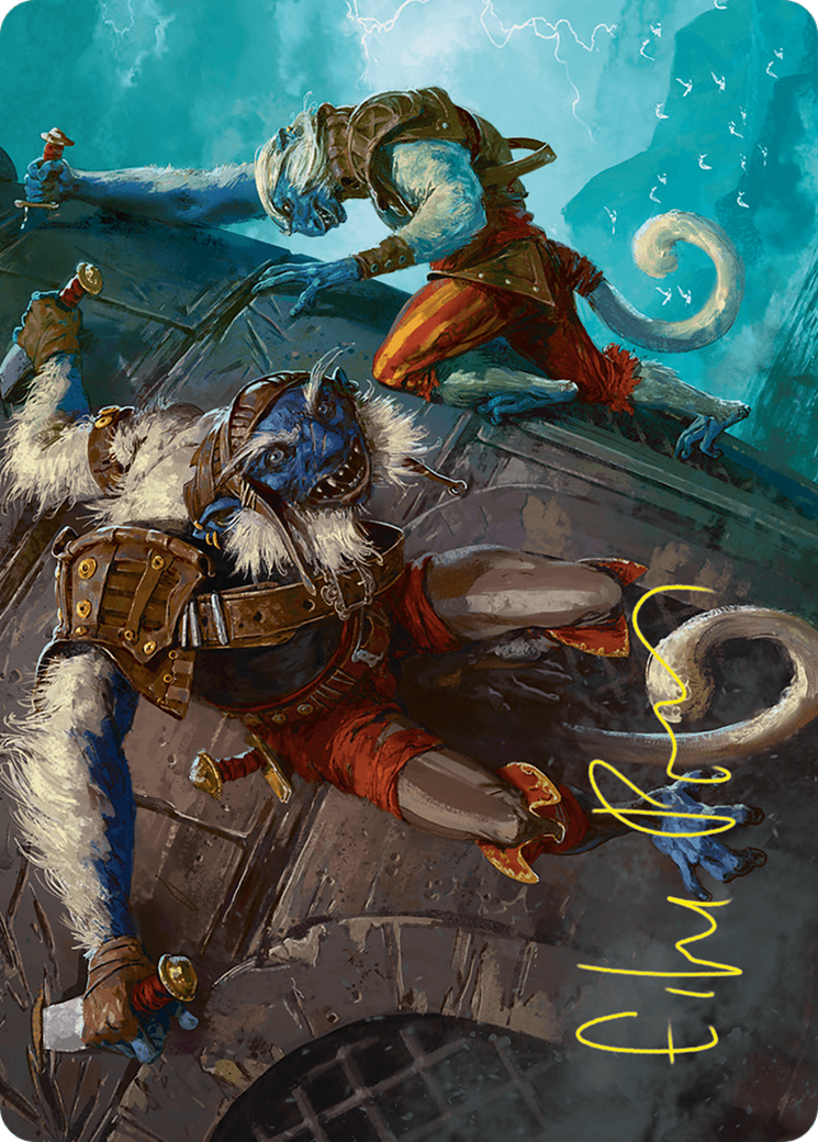 Goblin Boarders Art Card (11/54) (Gold-Stamped Signature) [Foundations Art Series] | Exor Games Bridgewater