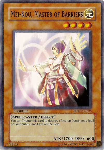 Mei-kou, Master of Barriers [FOTB-EN025] Common | Exor Games Bridgewater