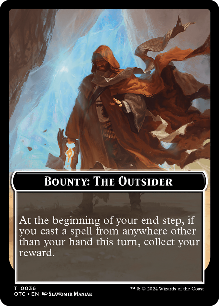 Bounty: The Outsider // Bounty Rules Double-Sided Token [Outlaws of Thunder Junction Commander Tokens] | Exor Games Bridgewater