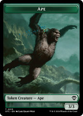 Ape // Shark Double-Sided Token [Outlaws of Thunder Junction Commander Tokens] | Exor Games Bridgewater