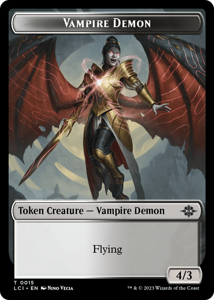 Vampire (0006) // Vampire Demon Double-Sided Token [The Lost Caverns of Ixalan Commander Tokens] | Exor Games Bridgewater