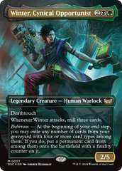 Winter, Cynical Opportunist (Borderless) [Duskmourn: House of Horror Commander] | Exor Games Bridgewater