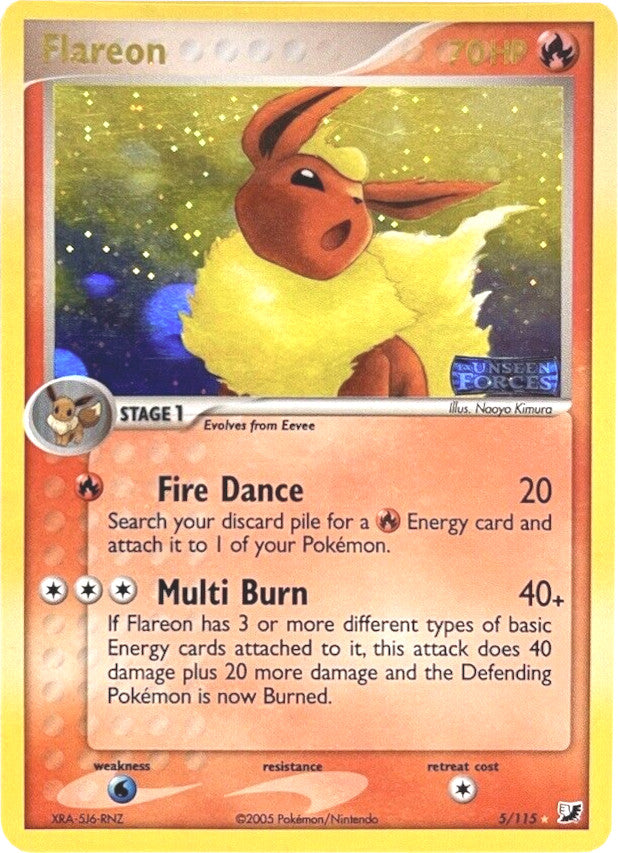 Flareon (5/115) (Stamped) [EX: Unseen Forces] | Exor Games Bridgewater