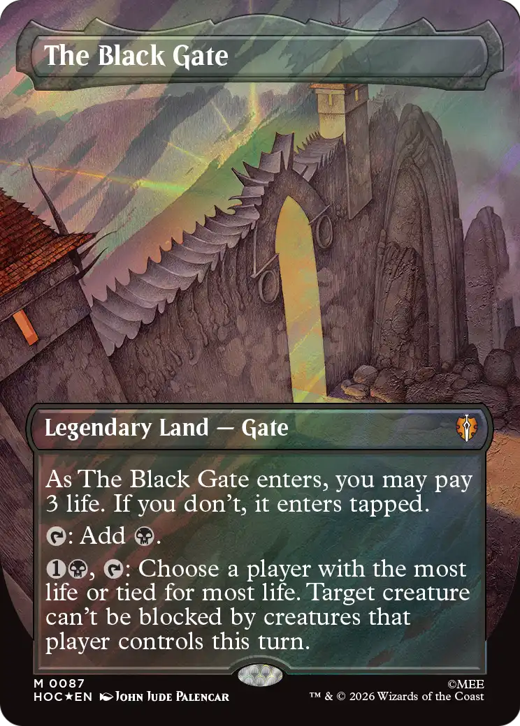 The Black Gate (Borderless) (Surge Foil) [The Hobbit: Eternal-Legal] | Exor Games Bridgewater