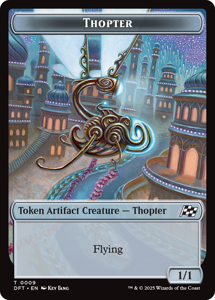 Golem (0015) // Thopter (0009) Double-Sided Token [Aetherdrift Tokens] | Exor Games Bridgewater