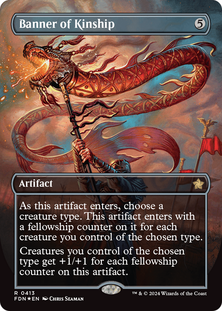 Banner of Kinship (Borderless) (Mana Foil) [Foundations] | Exor Games Bridgewater