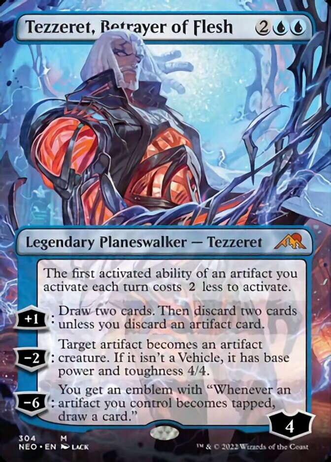 Tezzeret, Betrayer of Flesh (Borderless) [Kamigawa: Neon Dynasty] | Exor Games Bridgewater