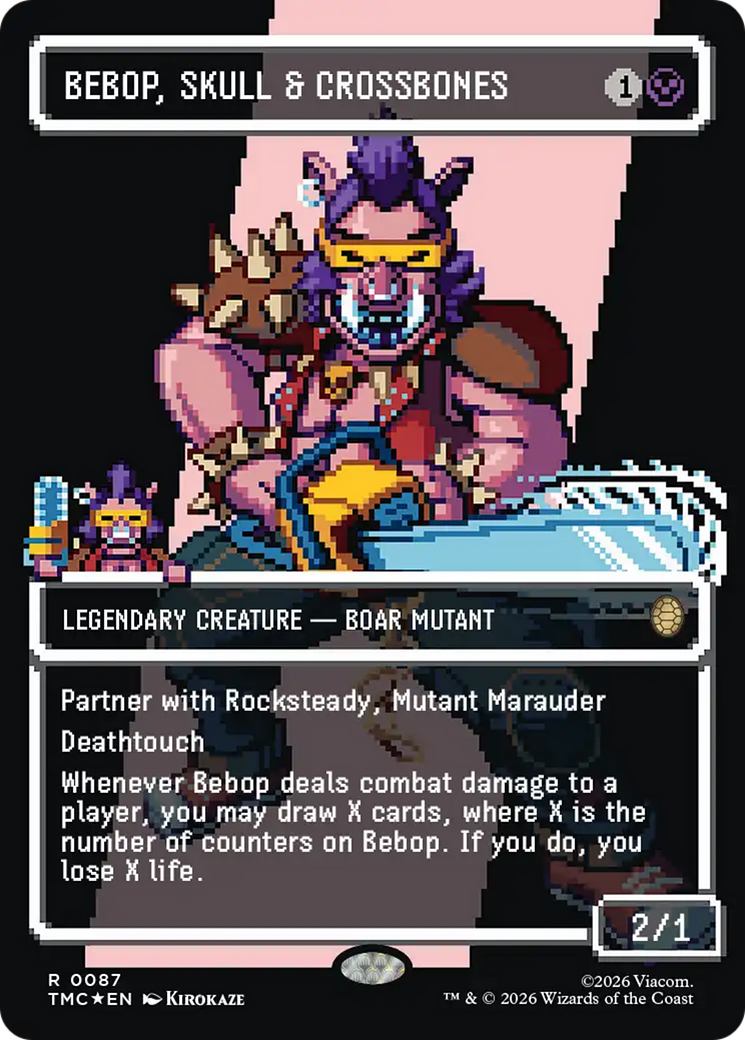 Bebop, Skull & Crossbones (Borderless) (Surge Foil) [Teenage Mutant Ninja Turtles Commander] | Exor Games Bridgewater