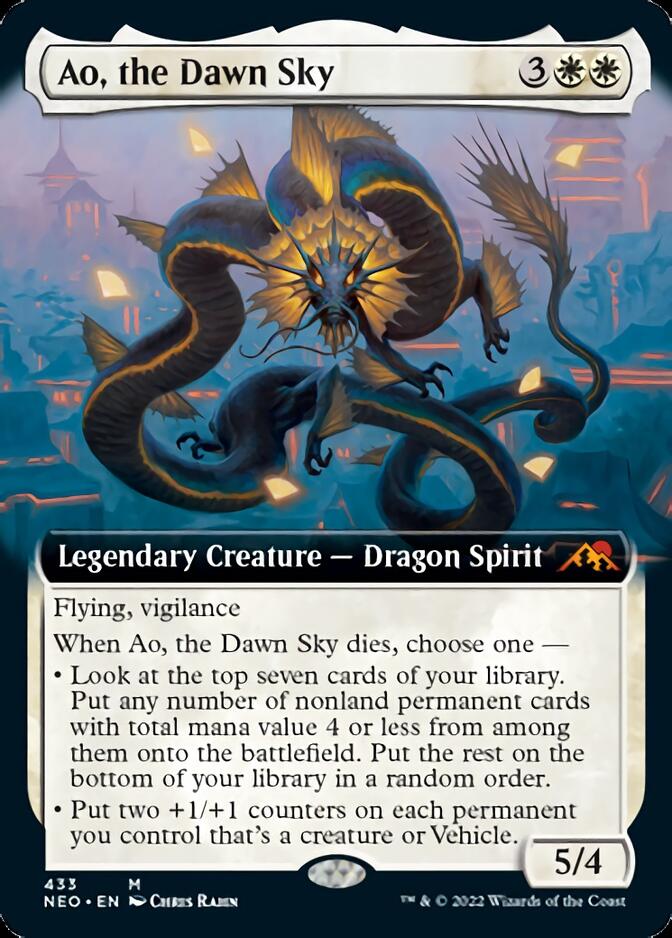 Ao, the Dawn Sky (Extended Art) [Kamigawa: Neon Dynasty] | Exor Games Bridgewater