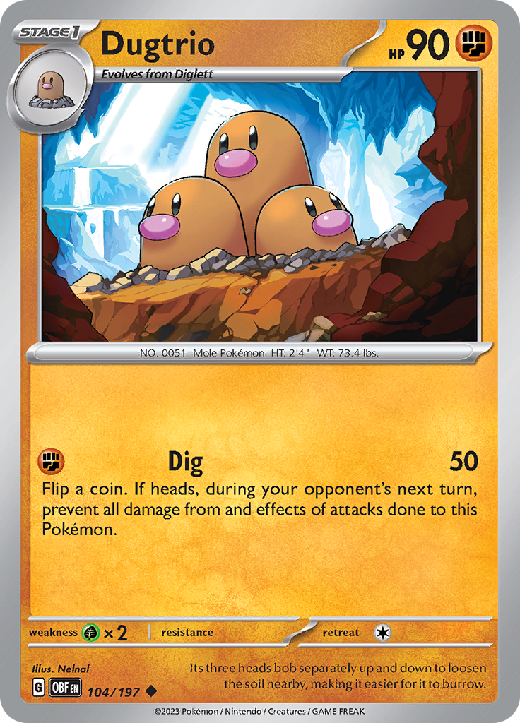 Dugtrio (104/197) [Scarlet & Violet: Obsidian Flames] | Exor Games Bridgewater