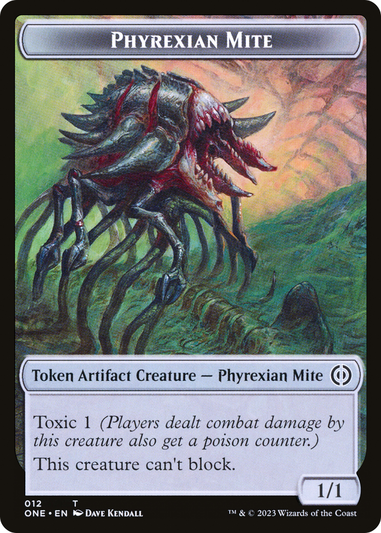 Phyrexian Mite Token (012) // Phyrexian Golem Double-Sided Token [Phyrexia: All Will Be One Tokens] | Exor Games Bridgewater