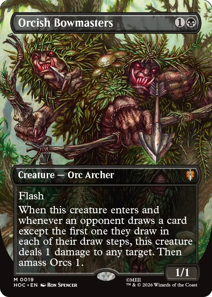 Orcish Bowmasters (Borderless) (Surge Foil) [The Hobbit: Eternal-Legal] | Exor Games Bridgewater