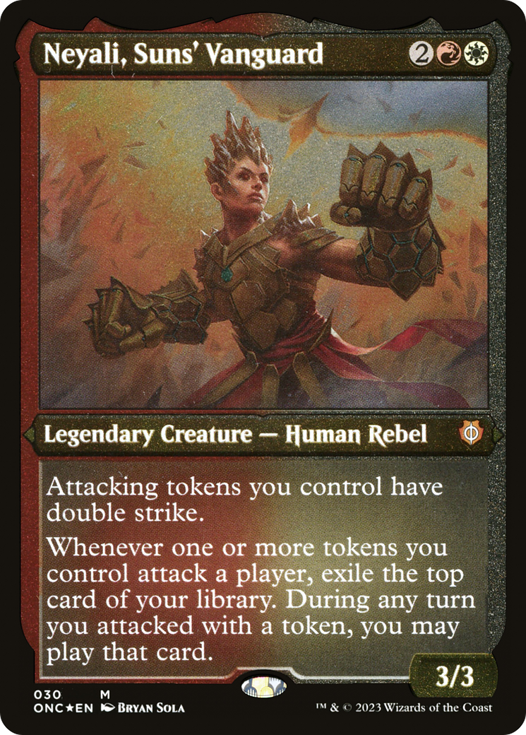 Neyali, Suns' Vanguard (Foil Etched) (Display Commander) [Phyrexia: All Will Be One Commander] | Exor Games Bridgewater