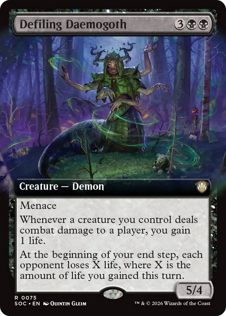 Defiling Daemogoth (Extended Art) [Secrets of Strixhaven Commander] | Exor Games Bridgewater
