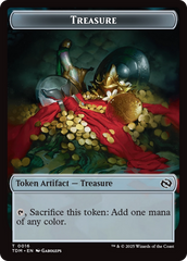 Dragon (0014) // Treasure Double-Sided Token [Tarkir: Dragonstorm Commander Tokens] | Exor Games Bridgewater