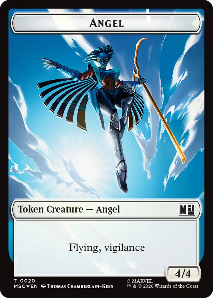 Angel (020) // Vibranium (031) Double-Sided Token (Surge Foil) [Marvel Super Heroes Commander Tokens] | Exor Games Bridgewater