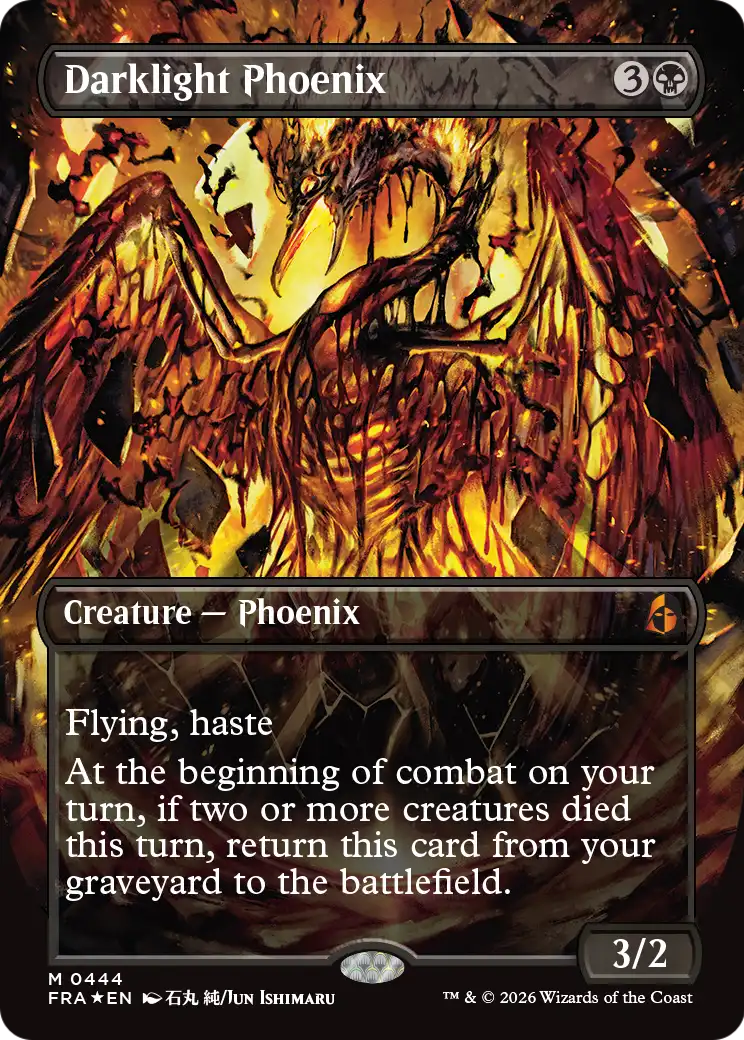 Darklight Phoenix (Borderless) (0444) [Reality Fracture] | Exor Games Bridgewater