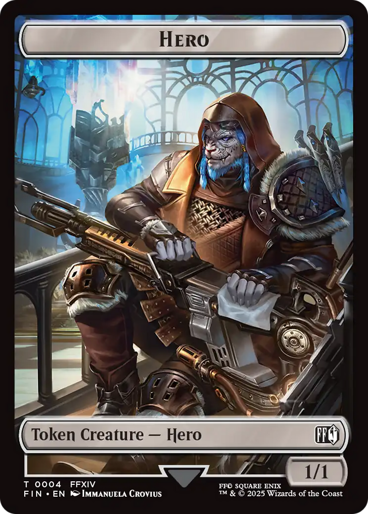 Bird // Hero (0004) Double Sided Token [FINAL FANTASY Commander Tokens] | Exor Games Bridgewater