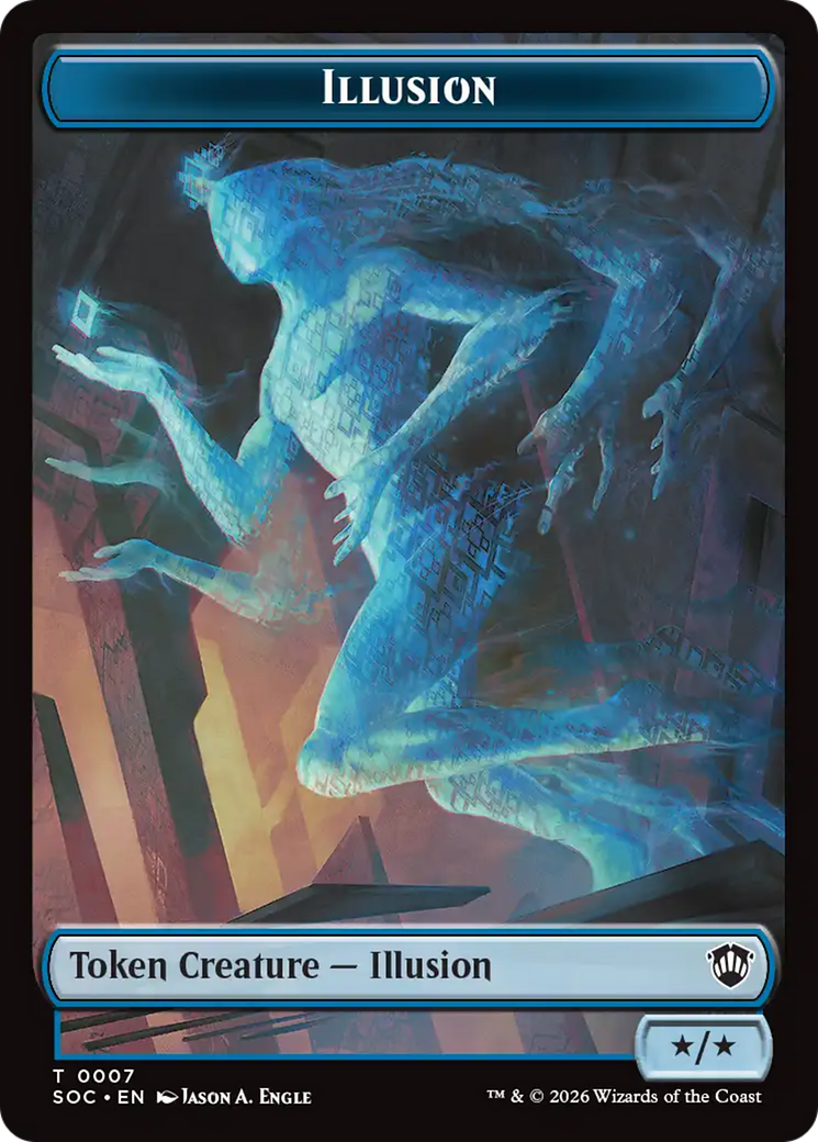 Spirit (0006) // Illusion Double-Sided Token [Secrets of Strixhaven Commander Tokens] | Exor Games Bridgewater