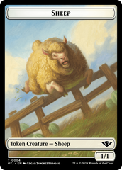 Treasure // Sheep Double-Sided Token [Outlaws of Thunder Junction Tokens] | Exor Games Bridgewater