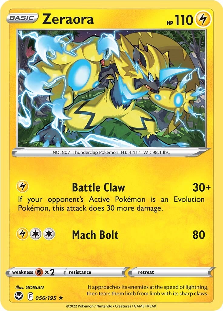 Zeraora (056/195) [Sword & Shield: Silver Tempest] | Exor Games Bridgewater