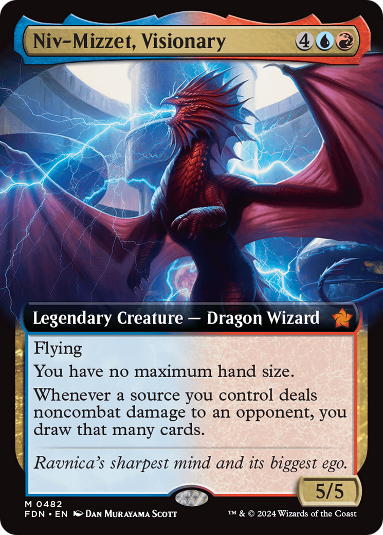 Niv-Mizzet, Visionary (Extended Art) [Foundations] | Exor Games Bridgewater