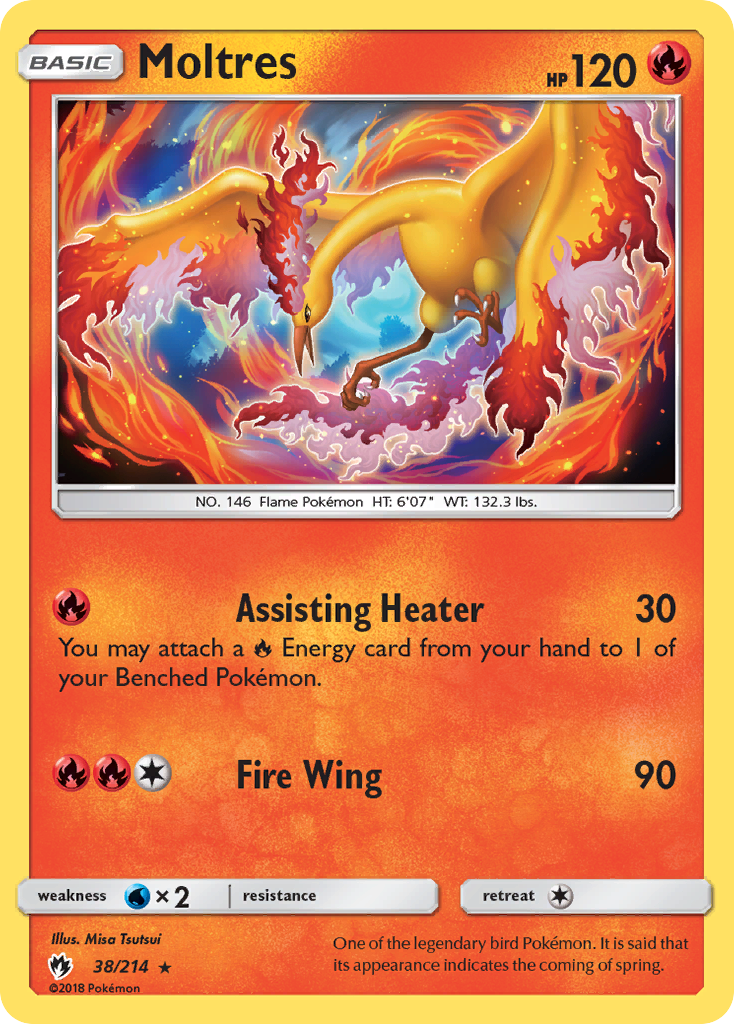 Moltres (38/214) (Reverse Holo) [Sun & Moon: Lost Thunder] | Exor Games Bridgewater