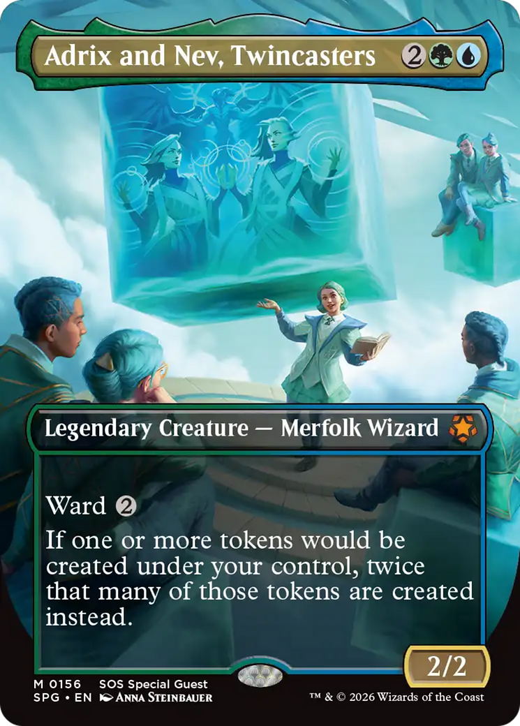 Adrix and Nev, Twincasters (Borderless) [Secrets of Strixhaven Special Guests] | Exor Games Bridgewater