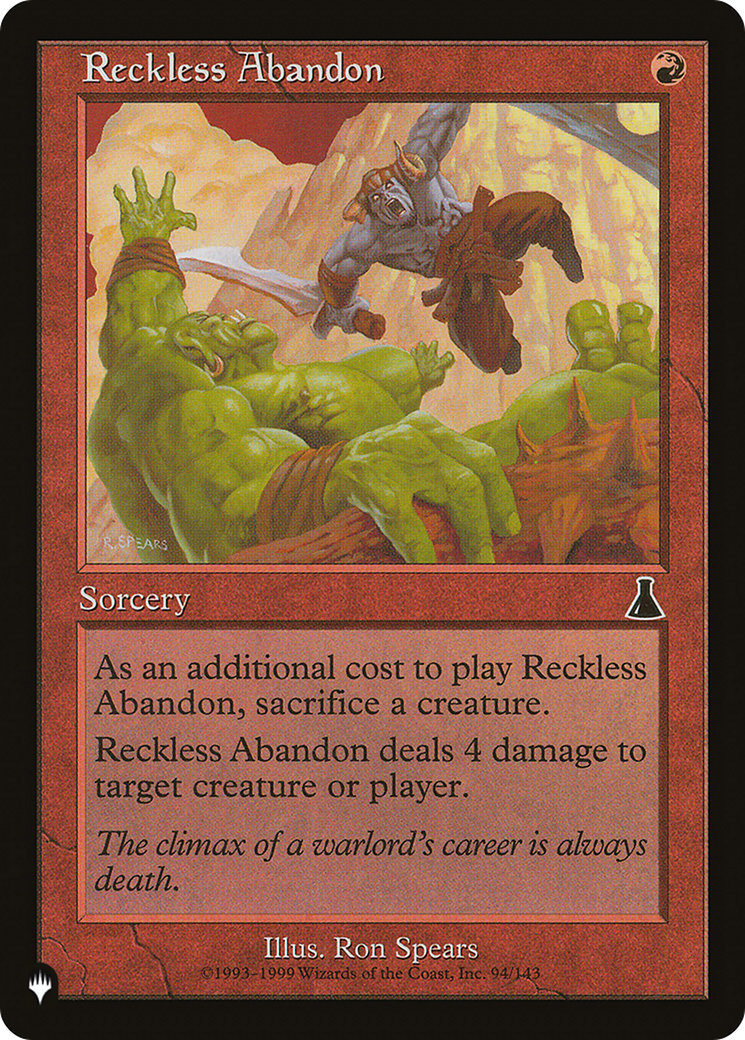 Reckless Abandon [The List Reprints] | Exor Games Bridgewater