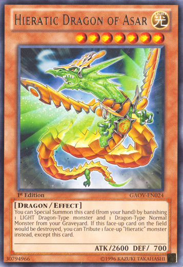 Hieratic Dragon of Asar [GAOV-EN024] Rare | Exor Games Bridgewater