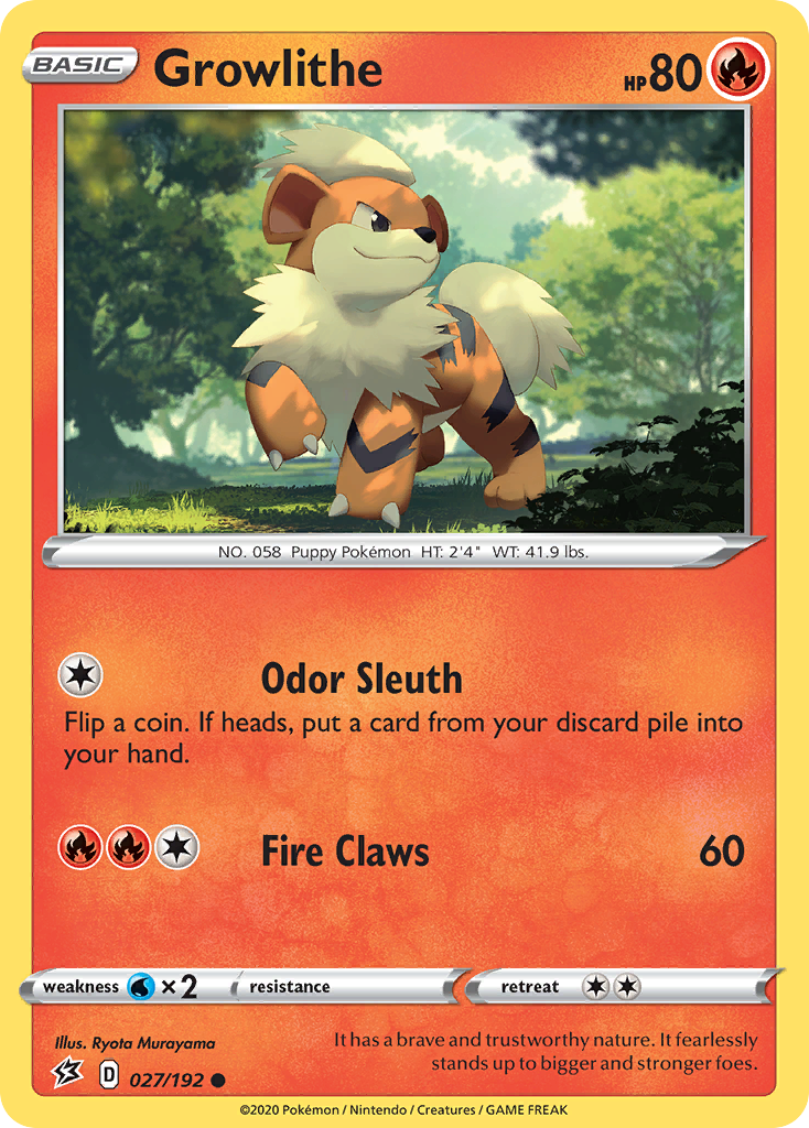 Growlithe (027/192) [Sword & Shield: Rebel Clash] | Exor Games Bridgewater