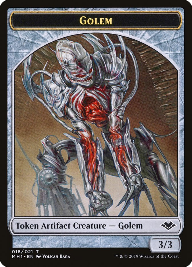 Zombie // Golem Double-Sided Token [Modern Horizons Tokens] | Exor Games Bridgewater