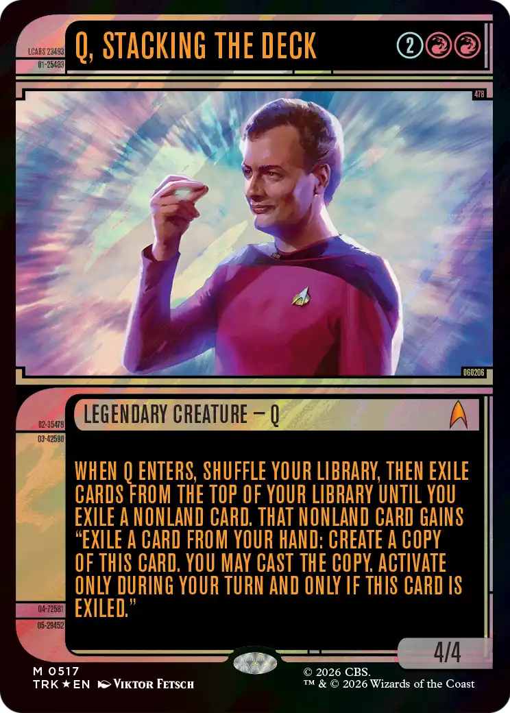 Q, Stacking the Deck (Showcase) (Surge Foil) [Star Trek] | Exor Games Bridgewater