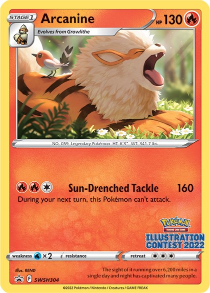 Arcanine (SWSH304) (Illustration Contest 2022) [Sword & Shield: Black Star Promos] | Exor Games Bridgewater