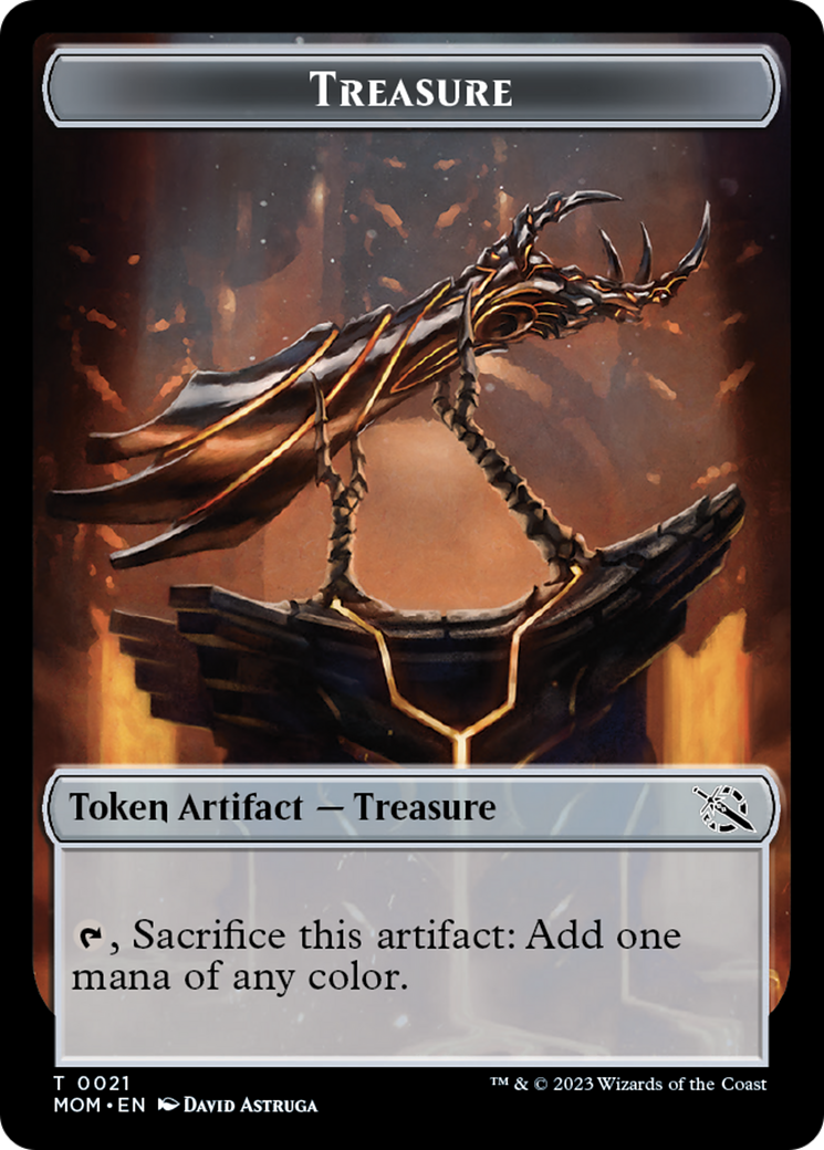 Treasure (21) // Phyrexian Saproling Double-Sided Token [March of the Machine Tokens] | Exor Games Bridgewater